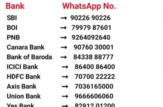 Bank WhatsApp Number